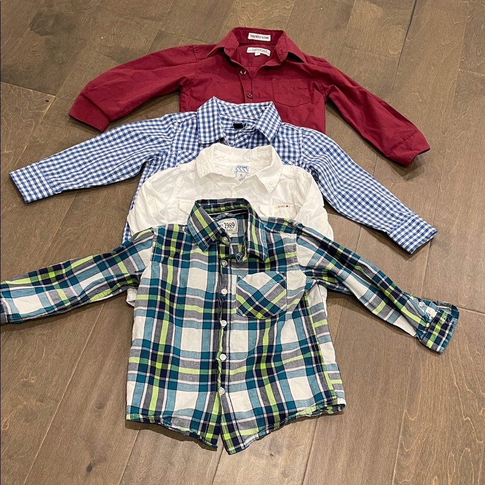 4Pc Dress Shirts long Sleeve Bundle 3T